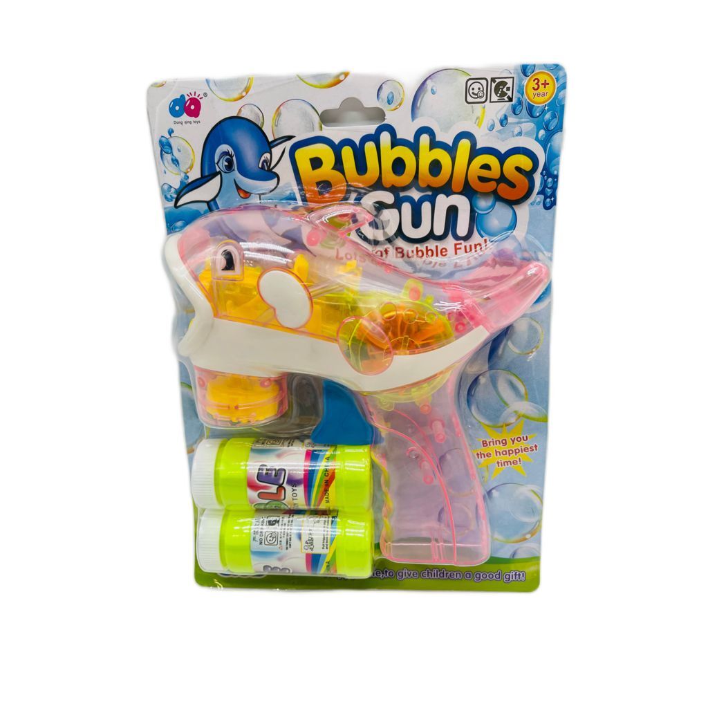 Пистолет с мыльными пузырями, Fanrong розовый, на листе 18x7x25см (00-0383)