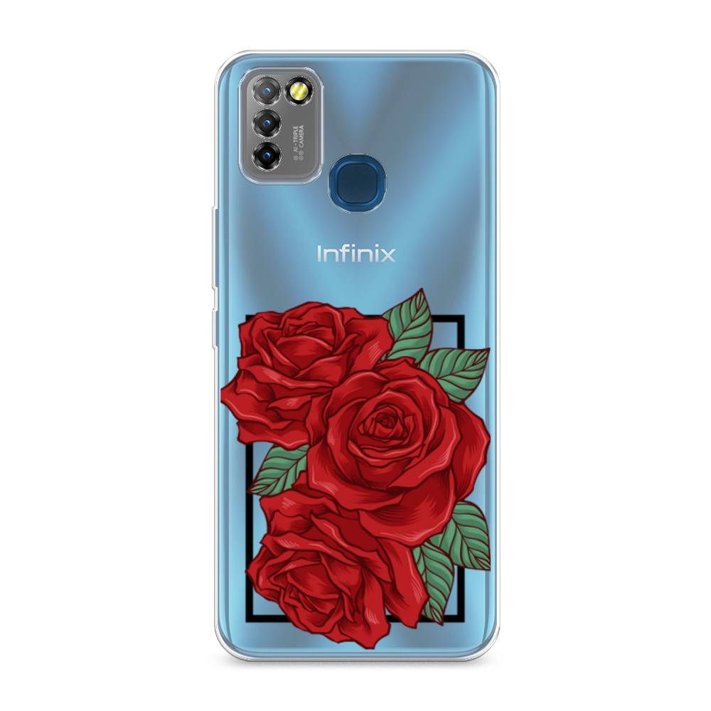 

Чехол на Infinix HOT 10 Lite "Три алые розы", Красный, 3100350-2