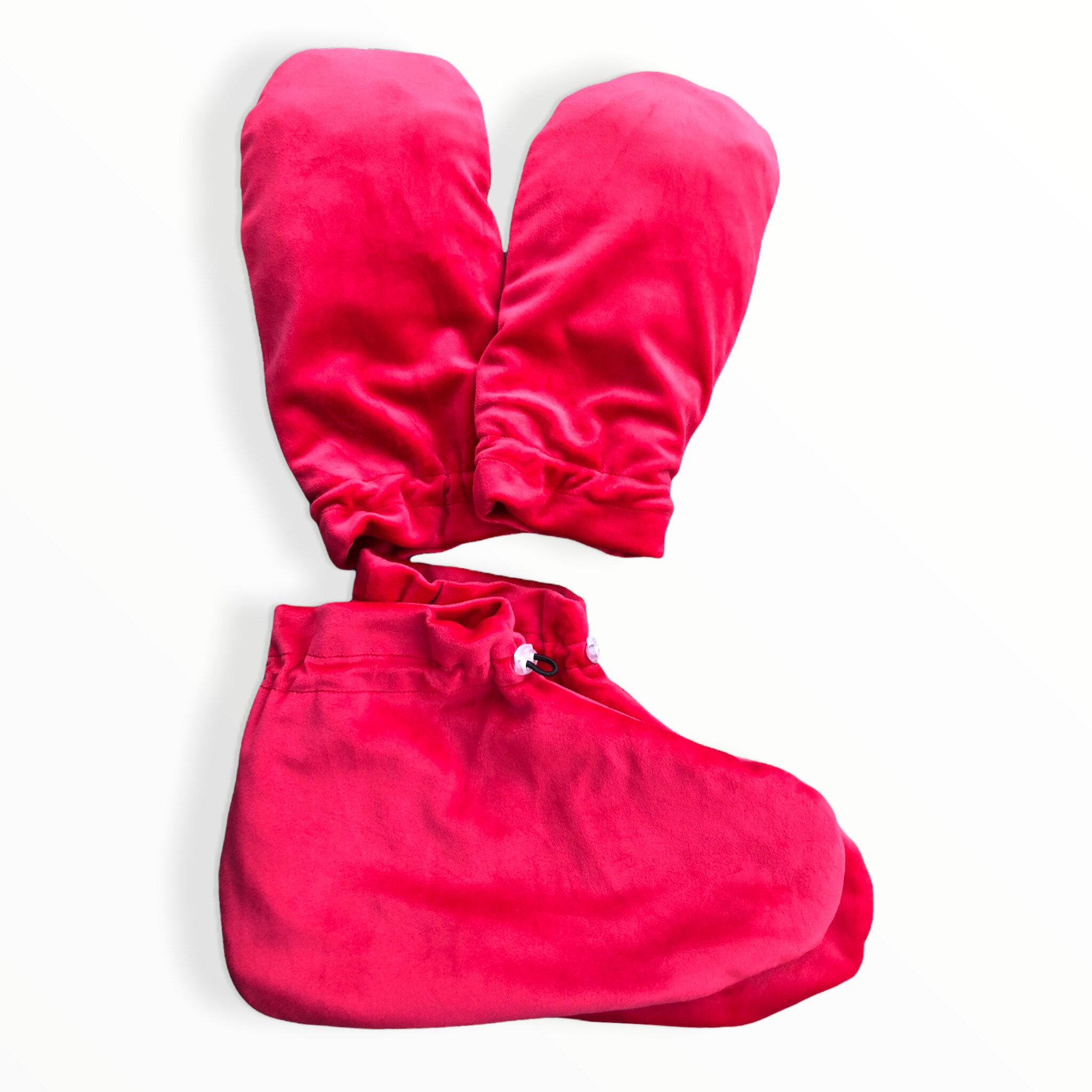 фото Махровые варежки для ног ярко-красного цвета thuya igrobeauty, 1 пара