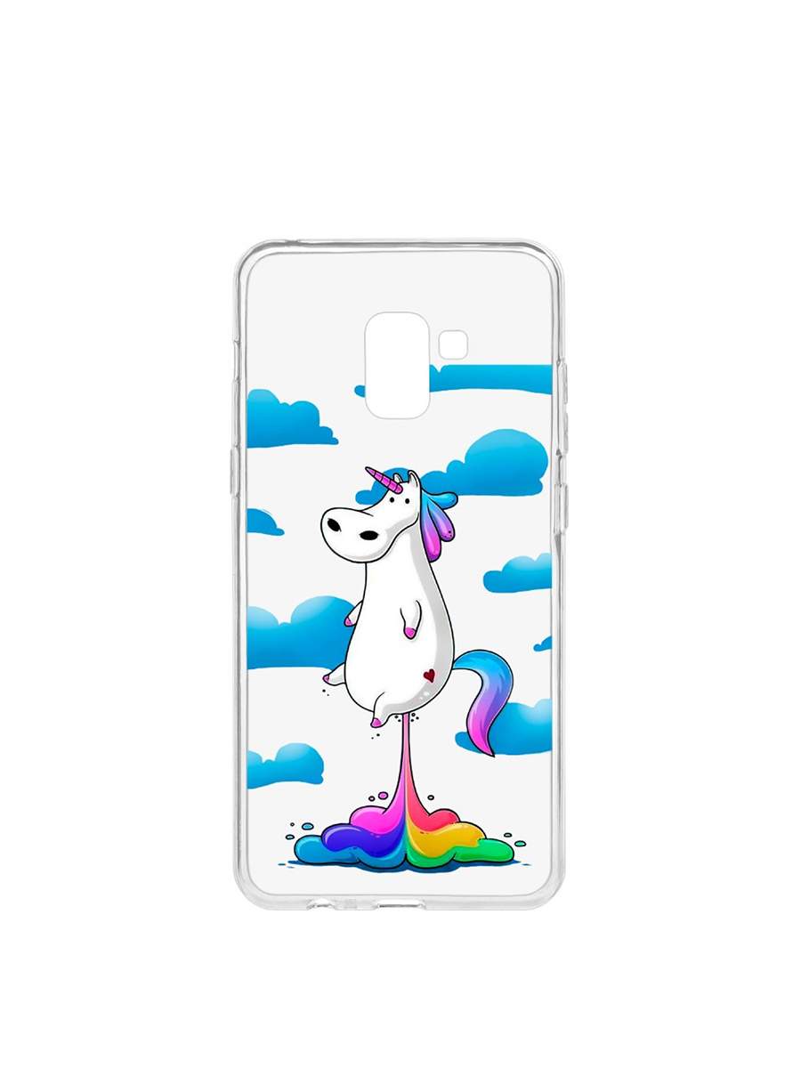 фото Чехол на samsung galaxy a8+ 2018 (a730) kruche print flying unicorn кruче