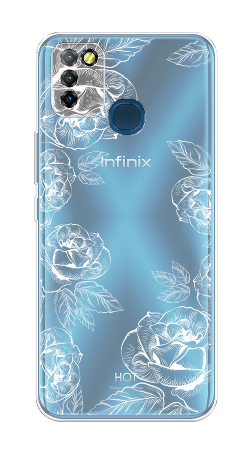 

Чехол на Infinix HOT 10 Lite "Розы графика", Черный;серый, 3100350-2