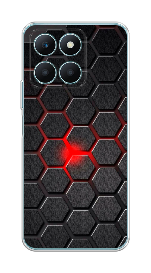 

Чехол на Honor X6A "Соты красные", Красный;черный;серый, 6122050-1