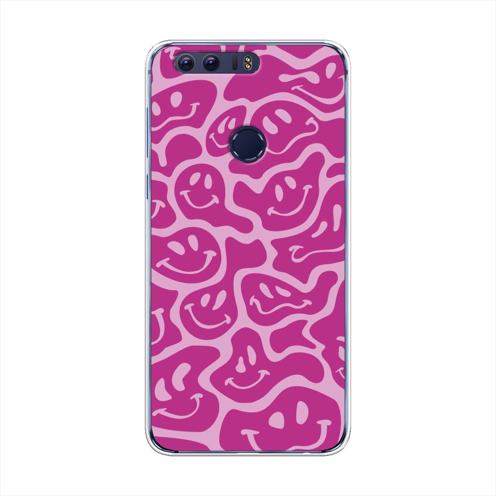 

Чехол на Honor 8 "Расплывчатые смайлики розовые", Фиолетовый, 60950-6