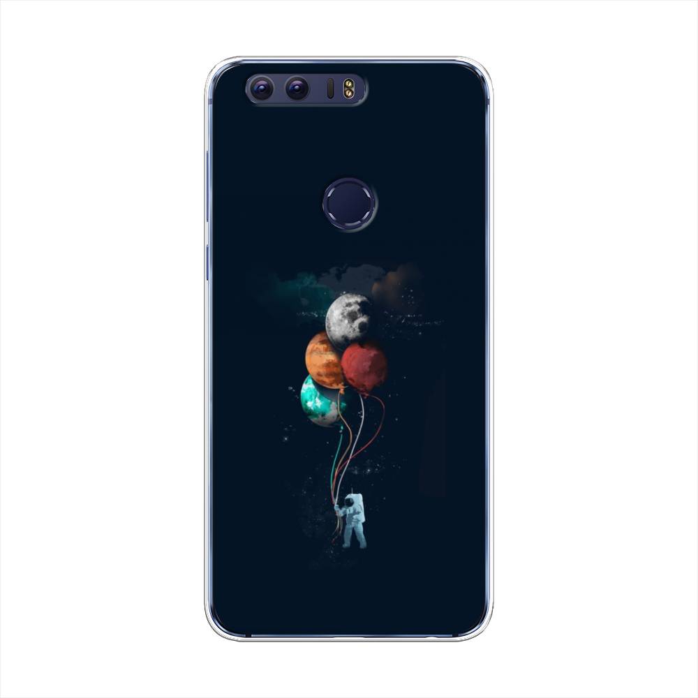 

Чехол на Honor 8 "Космонавт с шариками", Разноцветный, 60950-4