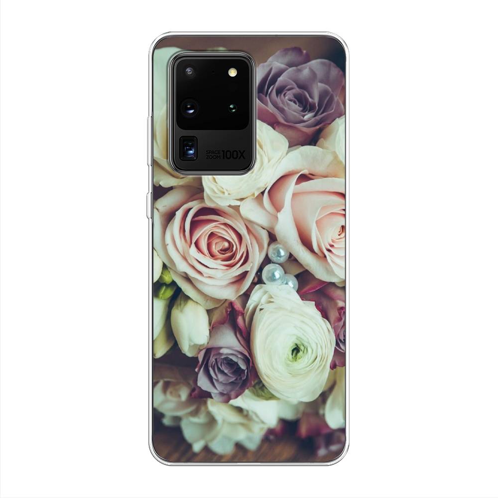 

Чехол на Samsung Galaxy S20 Ultra "Свадебный букет", Белый;фиолетовый, 29450-2