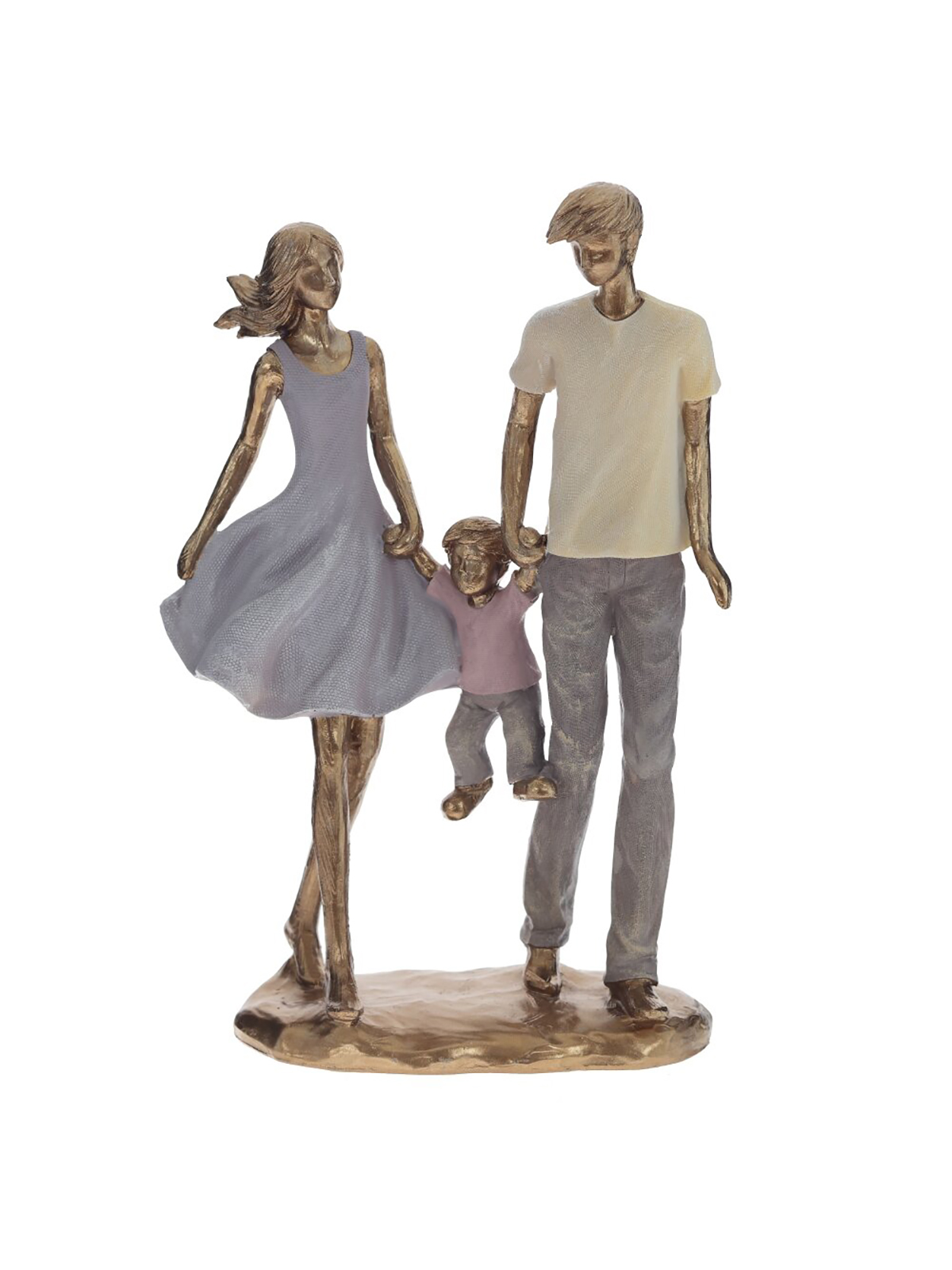 

Фигурка декоративная Remecoclub Семья, из полимера, 24,5x17x7 см, Золотистый