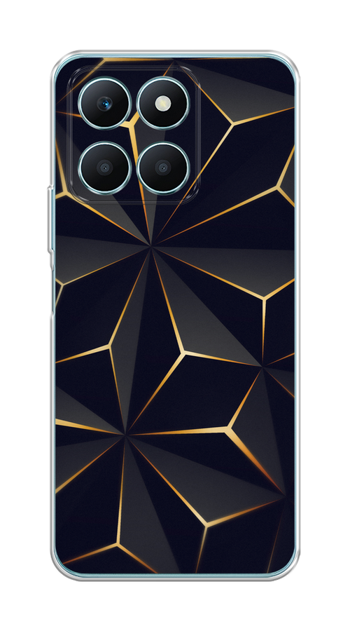 

Чехол на Honor X6A "Черные полигоны", Золотистый;черный, 6122050-1