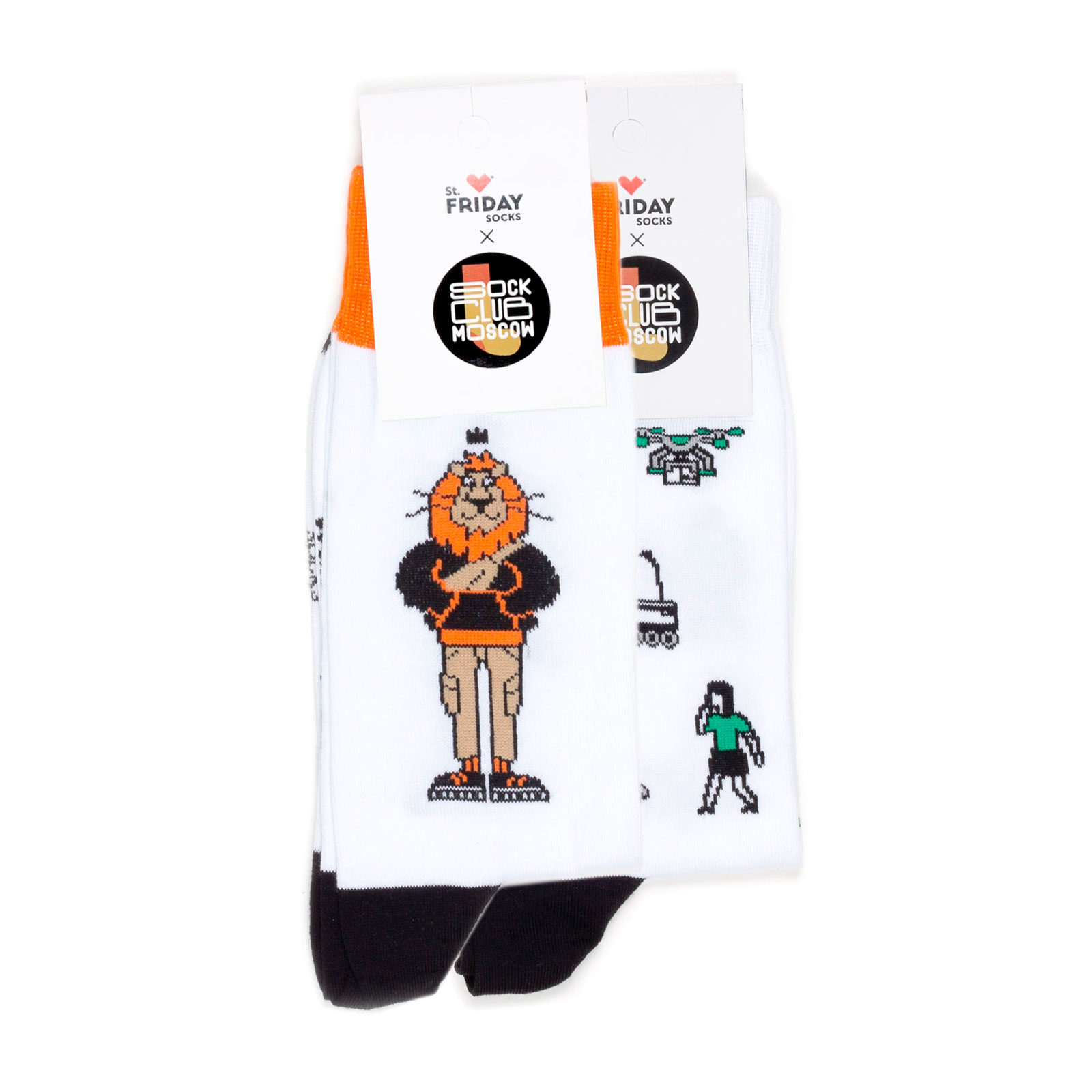 

Комплект носков унисекс St. Friday Socks Москвичи белый/оранжевый/черный 34-37, Москвичи