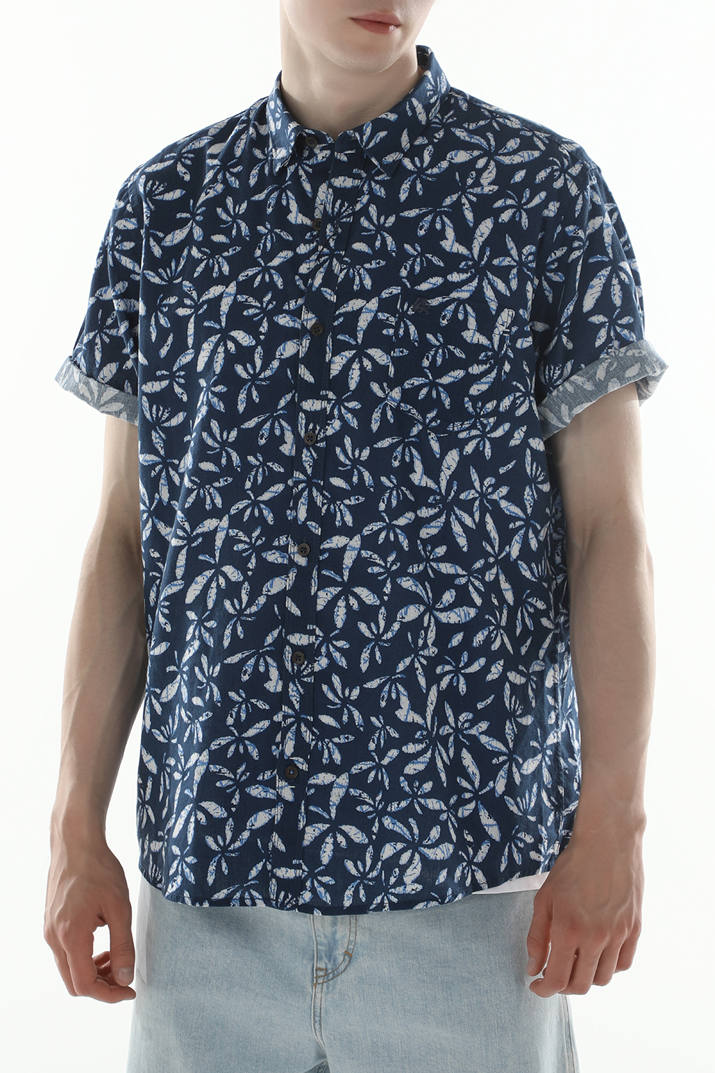 

Рубашка мужская LERROS 2442412 синяя 3XL, Синий, 2442412