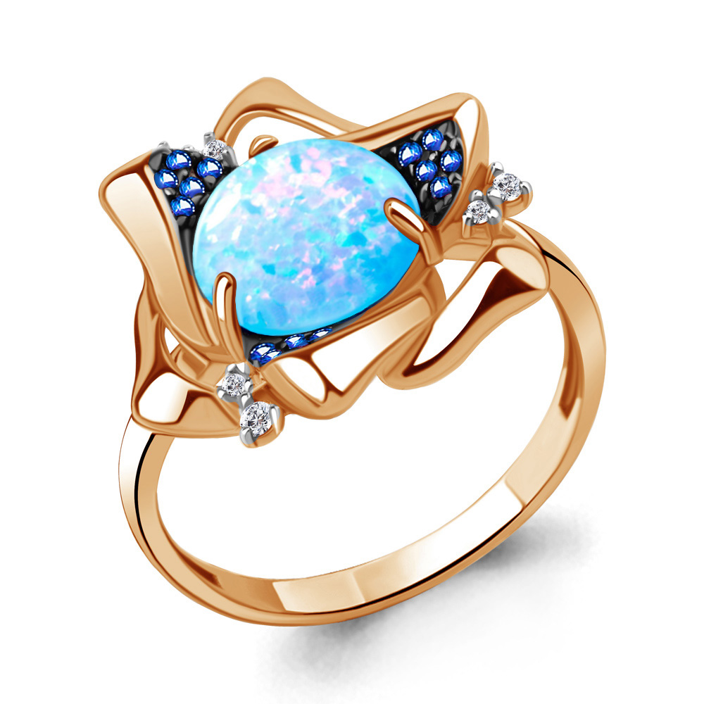 

Кольцо из серебра с сапфиром р.  Aquamarine 6900197Б_925_з, 6900197Б_925_з