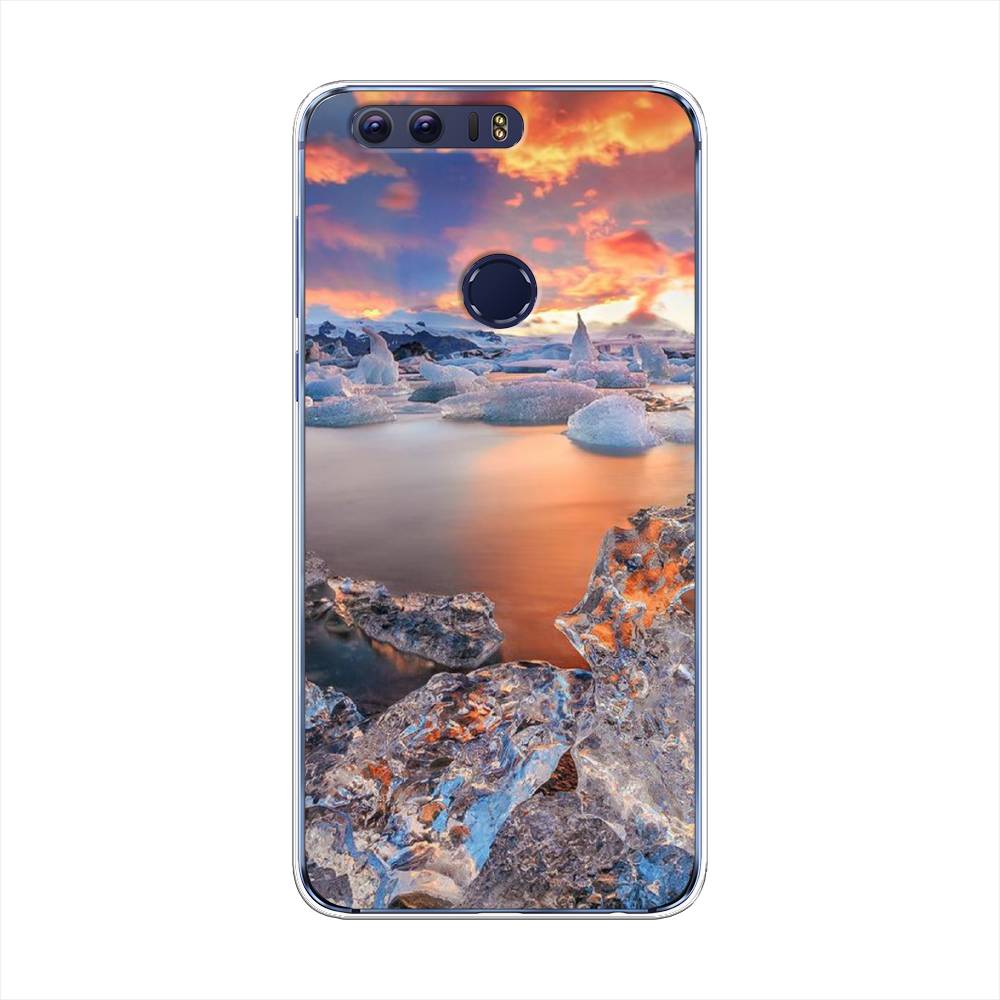

Чехол на Honor 8 "Ледники", Синий;оранжевый, 60950-2