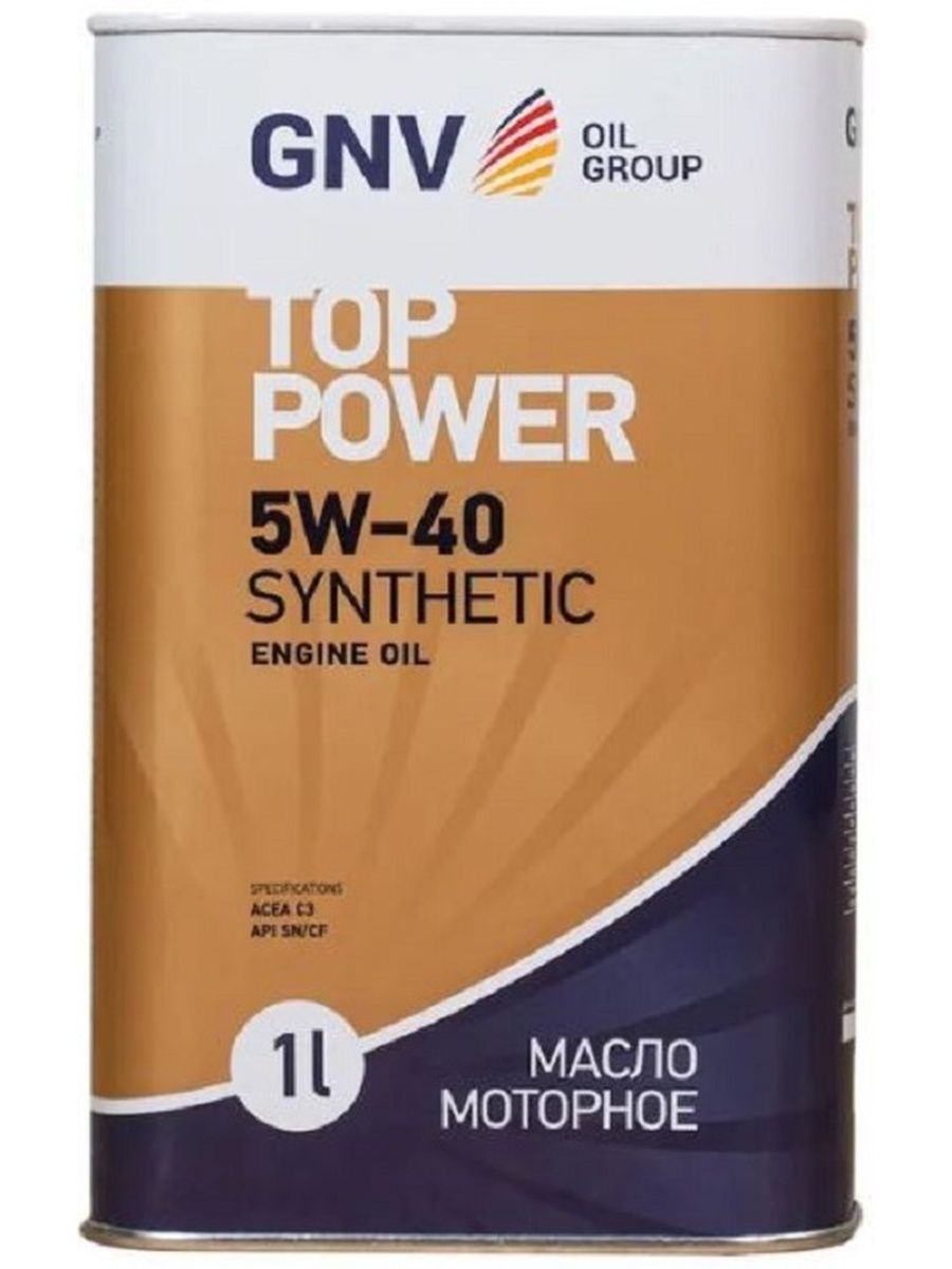 фото Моторное масло gnv top power, 5w-40, 1л 100% синтетика