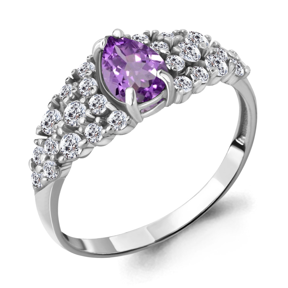 

Кольцо из серебра с аметистом р. 18,5 Aquamarine 6900504А_925_р, 6900504А_925_р