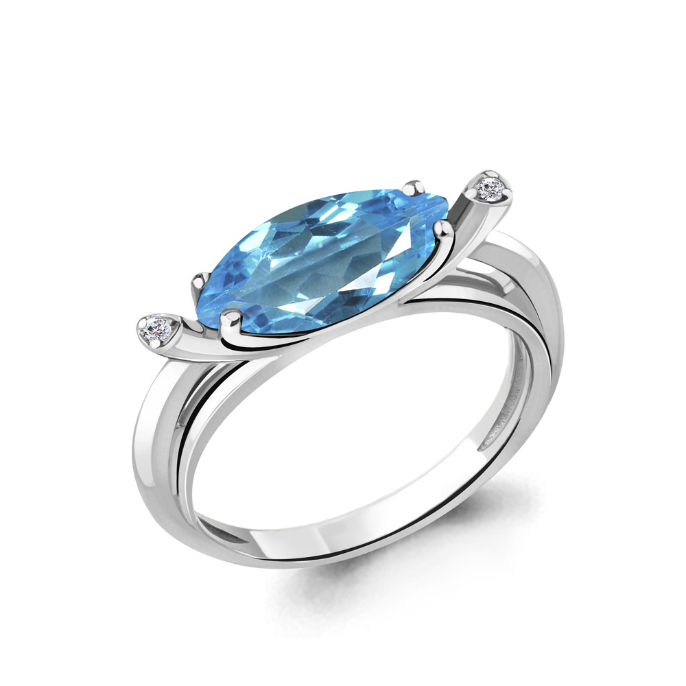 фото Кольцо из серебра с топазом р. 18 aquamarine 6900892а_925_р