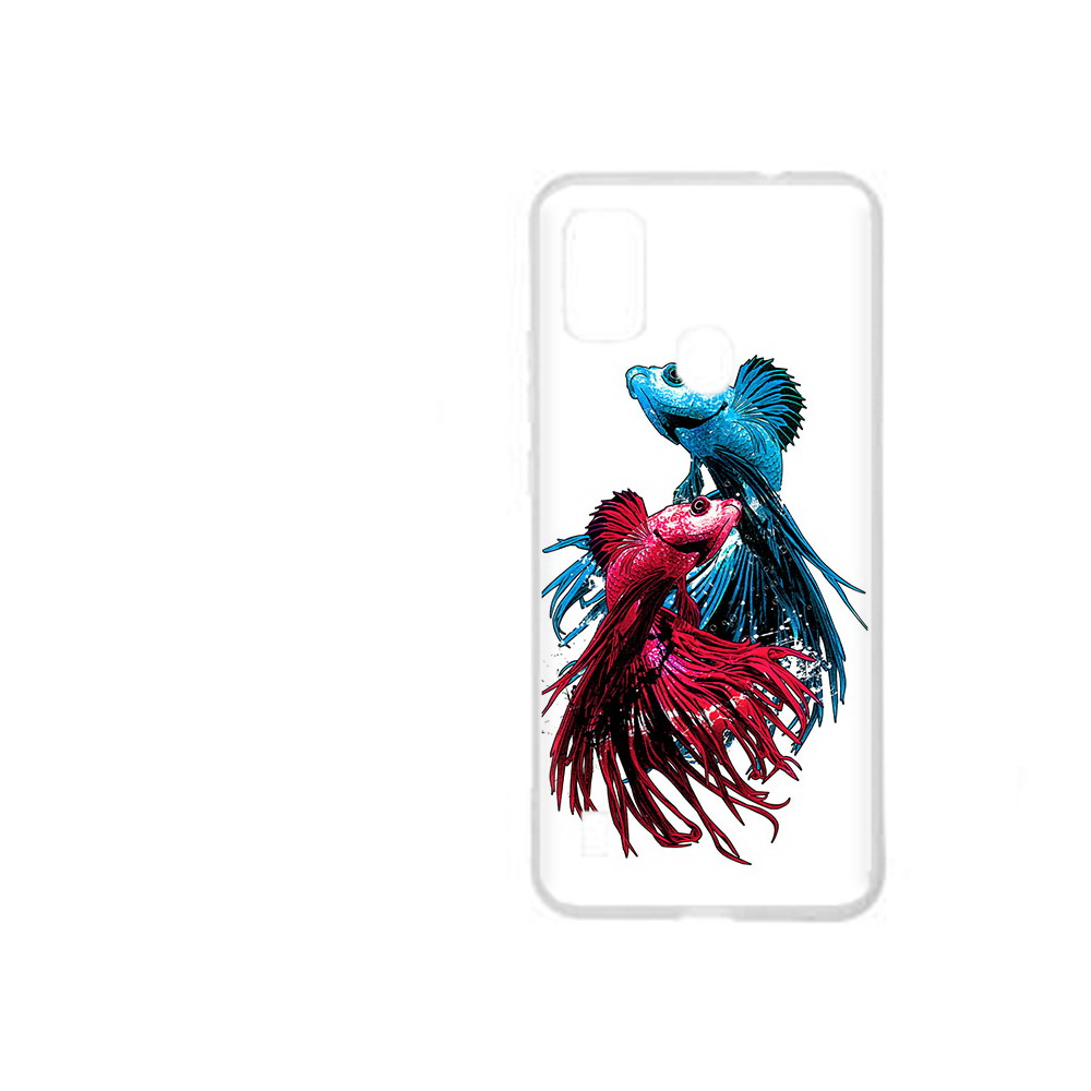 

Чехол MyPads Tocco для ZTE Blade A51 рыбы петушки (PT160198.458.592), Прозрачный, Tocco