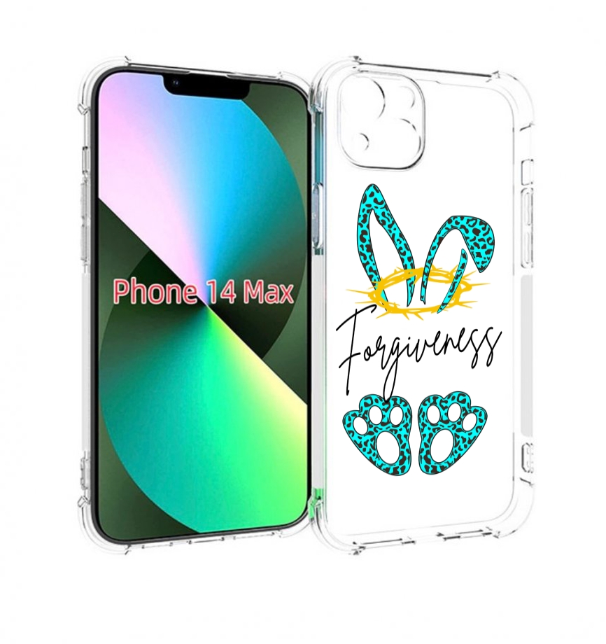 

Чехол MyPads бирюзовое лапки и ушки женский для iPhone 14 Plus (6.7), Прозрачный, Tocco