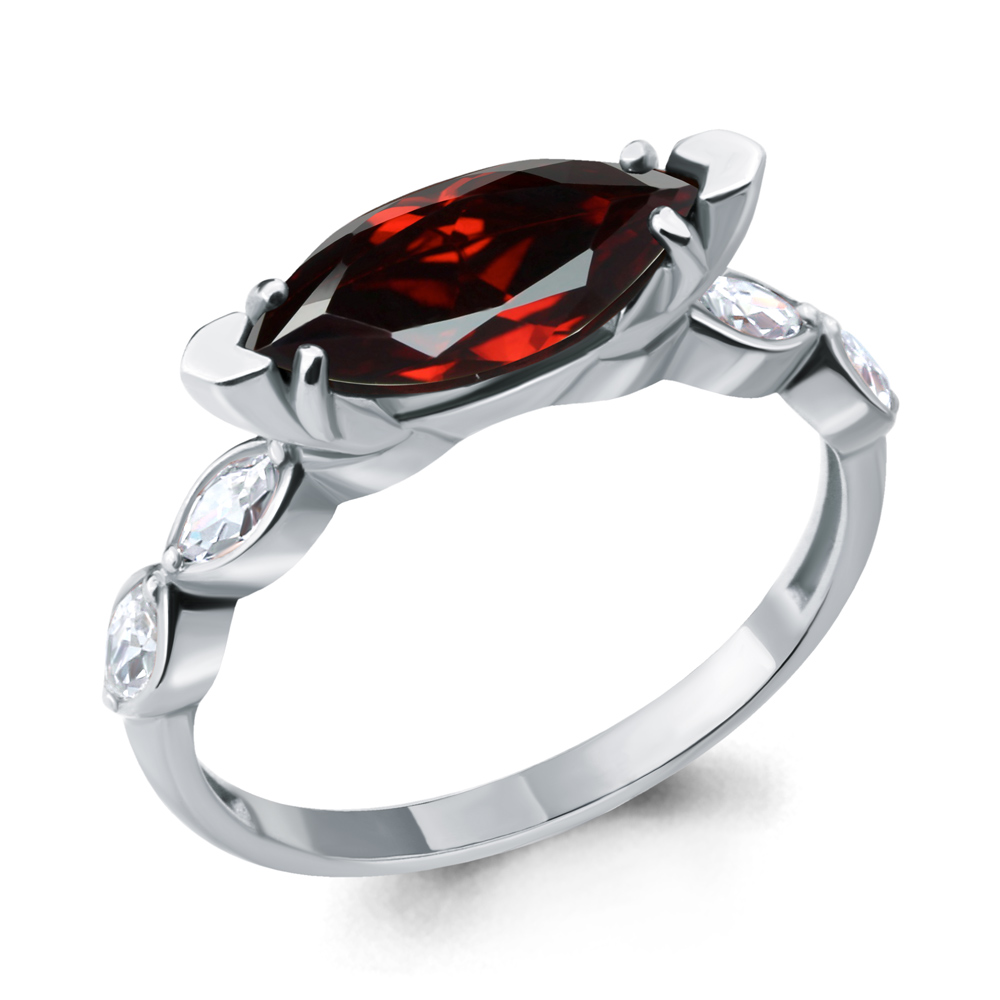 

Кольцо из серебра с гранатом р. 16,5 Aquamarine 6900903_925_р, 6900903_925_р