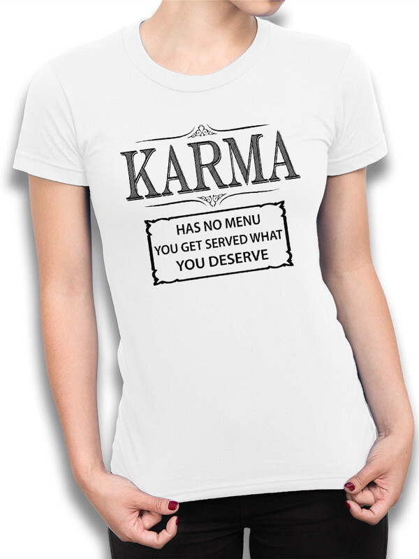 

Футболка женская Design Heroes У Кармы нет меню белая XL, У Кармы нет меню