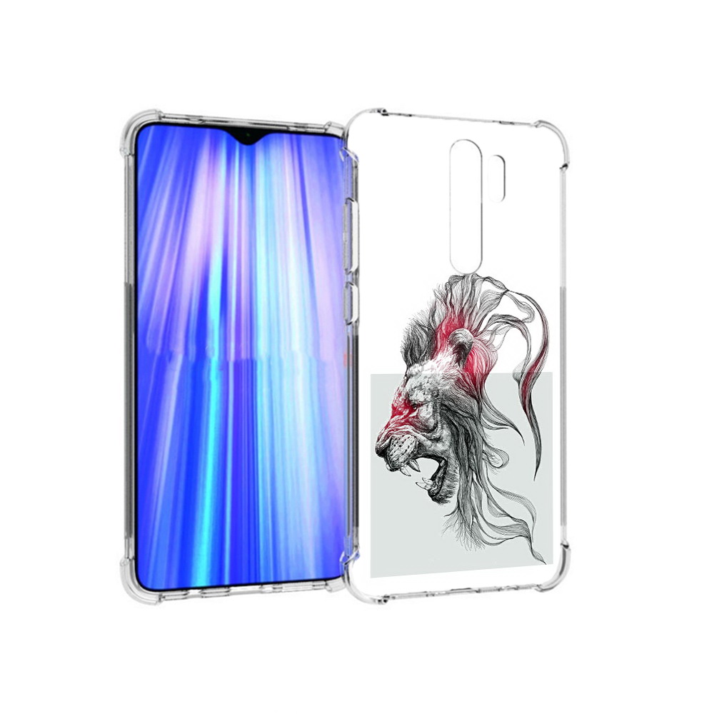 

Чехол MyPads Tocco для Xiaomi Redmi Note 8 Pro разъяренный лев (PT135544.276.576), Прозрачный, Tocco