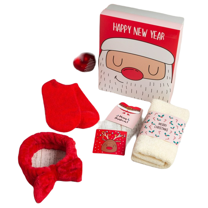 

Подарочный набор новогодний Этель Happy new year полотенце 30х60см и аксессуары (3 предм), Красный