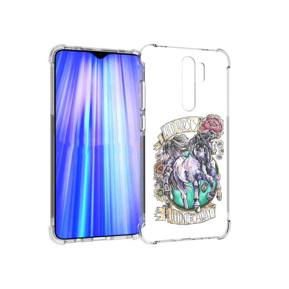 

Чехол MyPads Tocco для Xiaomi Redmi Note 8 Pro рисунок коней в цветах (PT135544.276.582), Прозрачный, Tocco