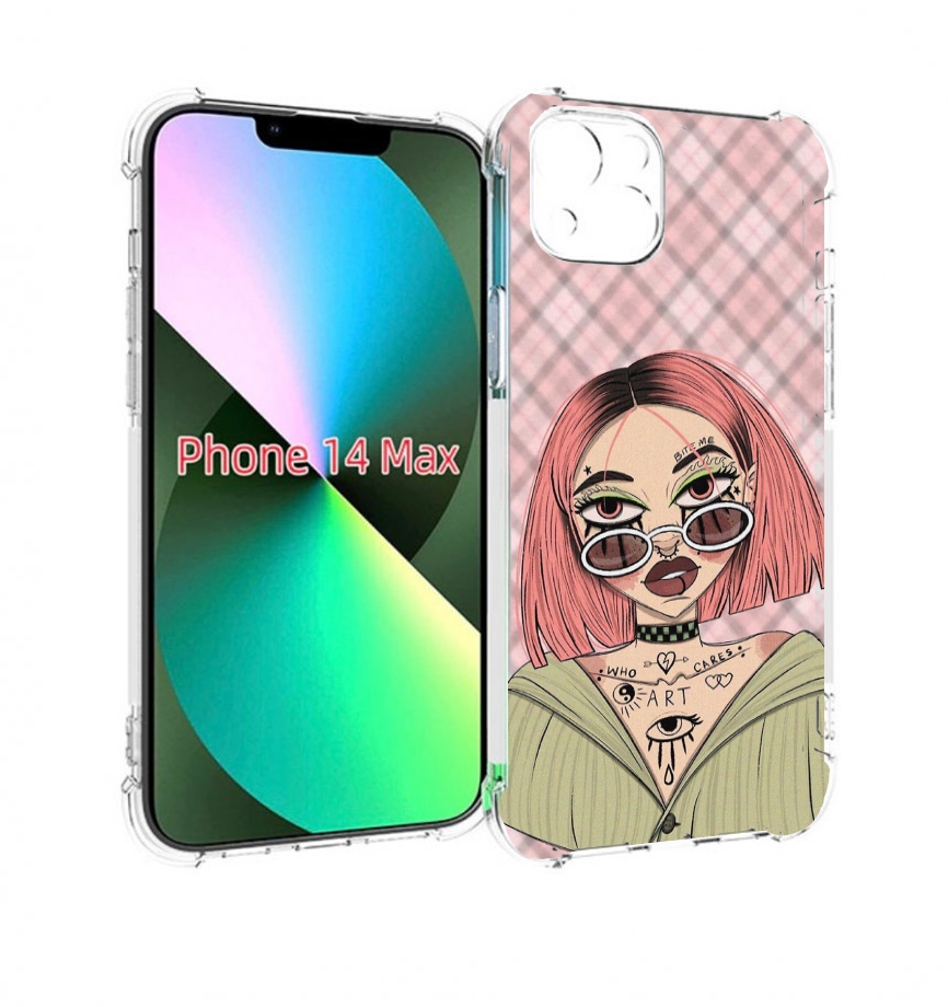 

Чехол MyPads бунтарка-девочка для iPhone 14 Plus (6.7), Прозрачный, Tocco