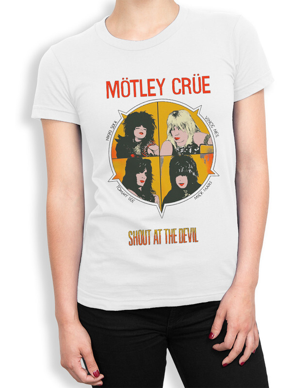 фото Футболка женская design heroes группа motley crue белая 2xl