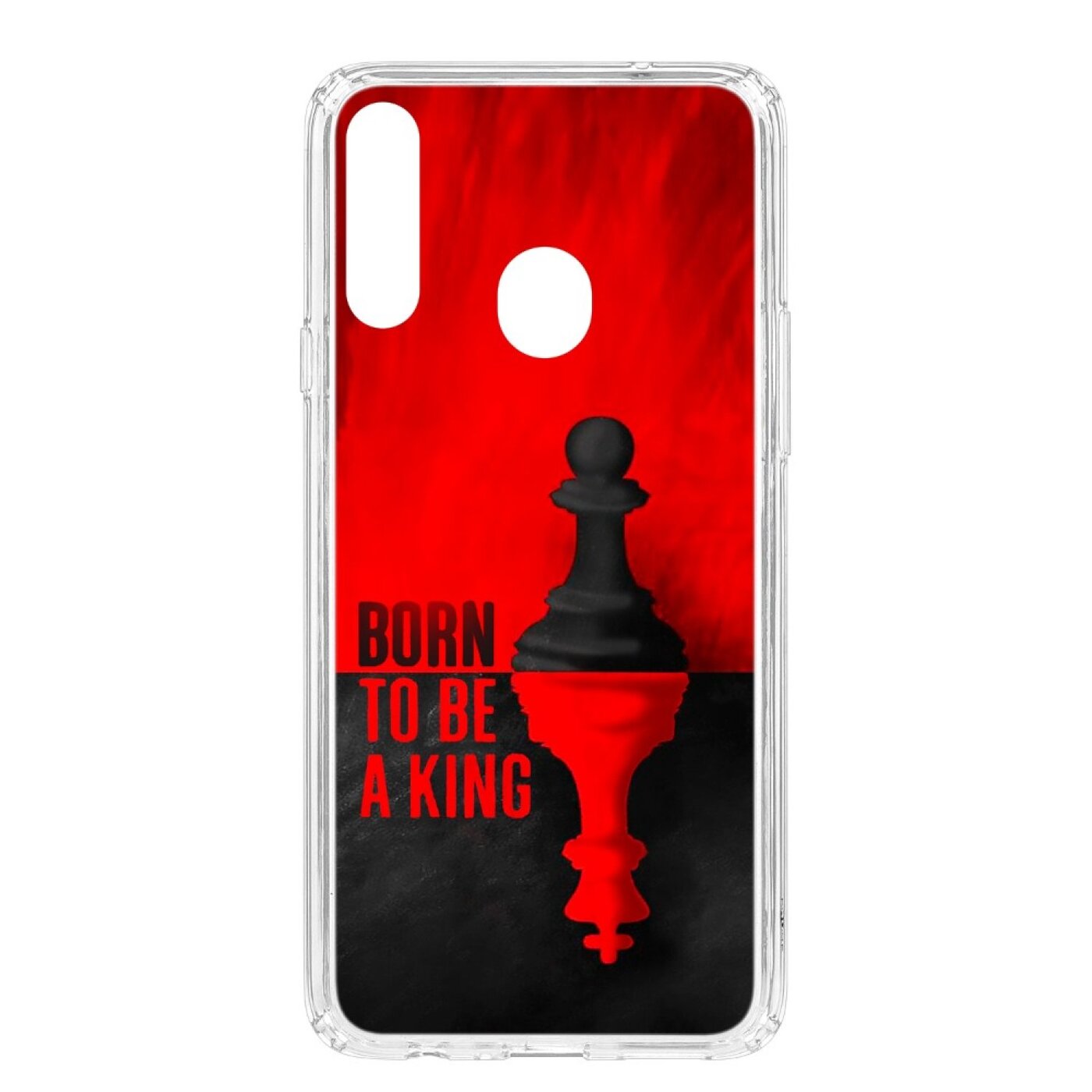 

Чехол на Samsung Galaxy A20S Kruche Print Born to be a King, Прозрачный;разноцветный