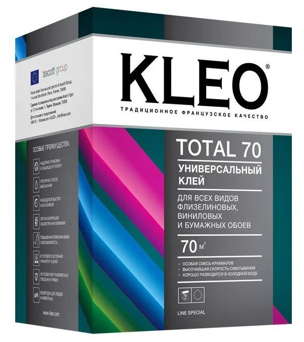 

Клей для обоев универсальный KLEO TOTAL 70, 500 гр.