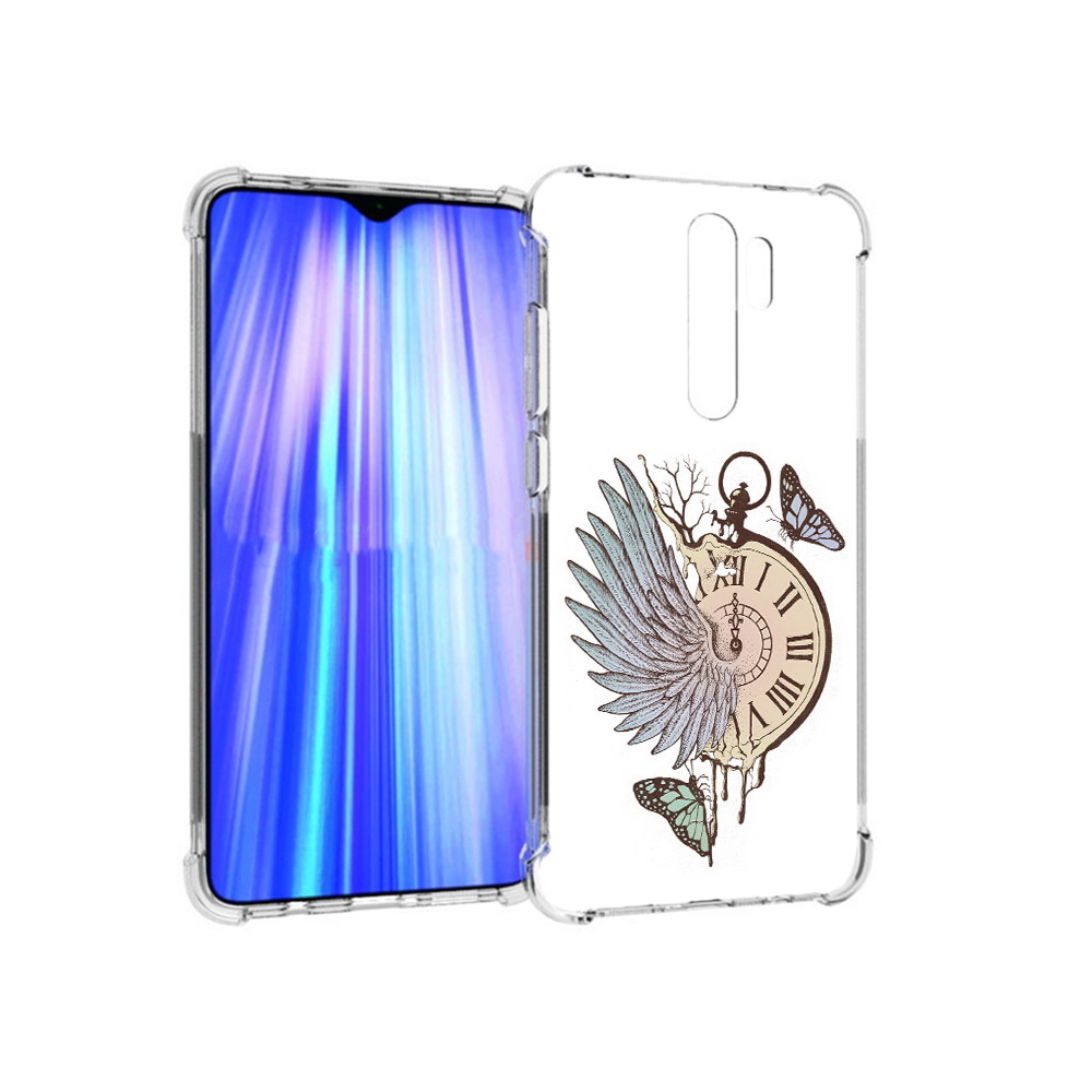 

Чехол MyPads Tocco для Xiaomi Redmi Note 8 Pro страинные часы с крылом (PT135544.276.626), Прозрачный, Tocco