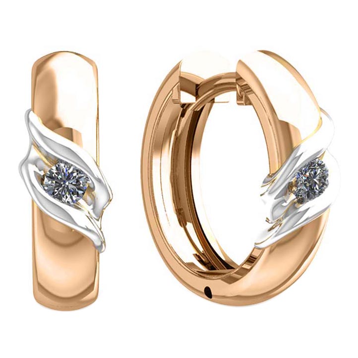 Серьги из красного золота с бриллиантом Grant 0601429-gr