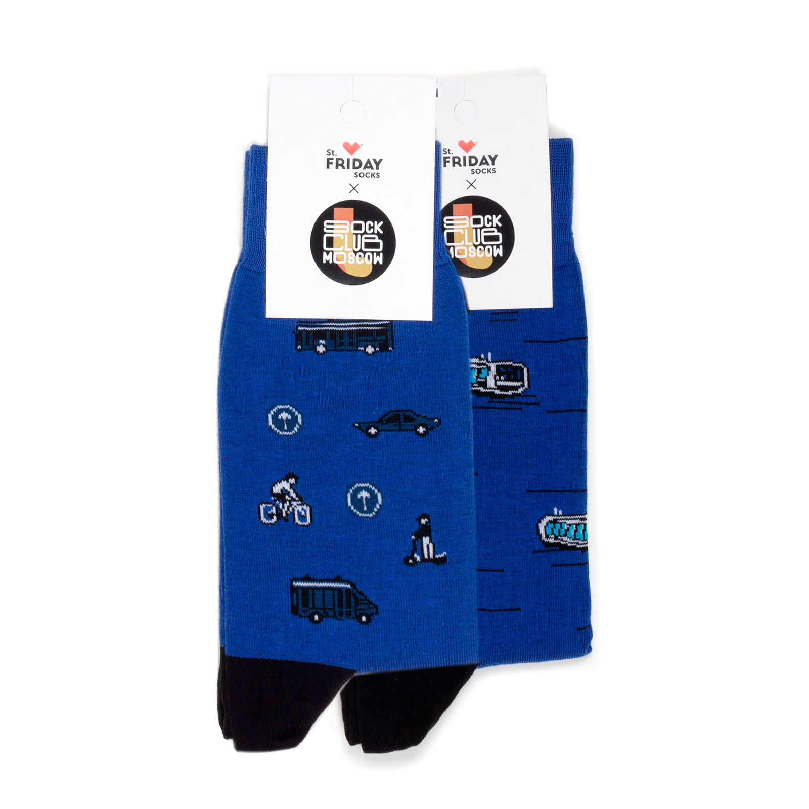 

Комплект носков унисекс St. Friday Socks Транспорт синий/черный/серый 42-46, Транспорт