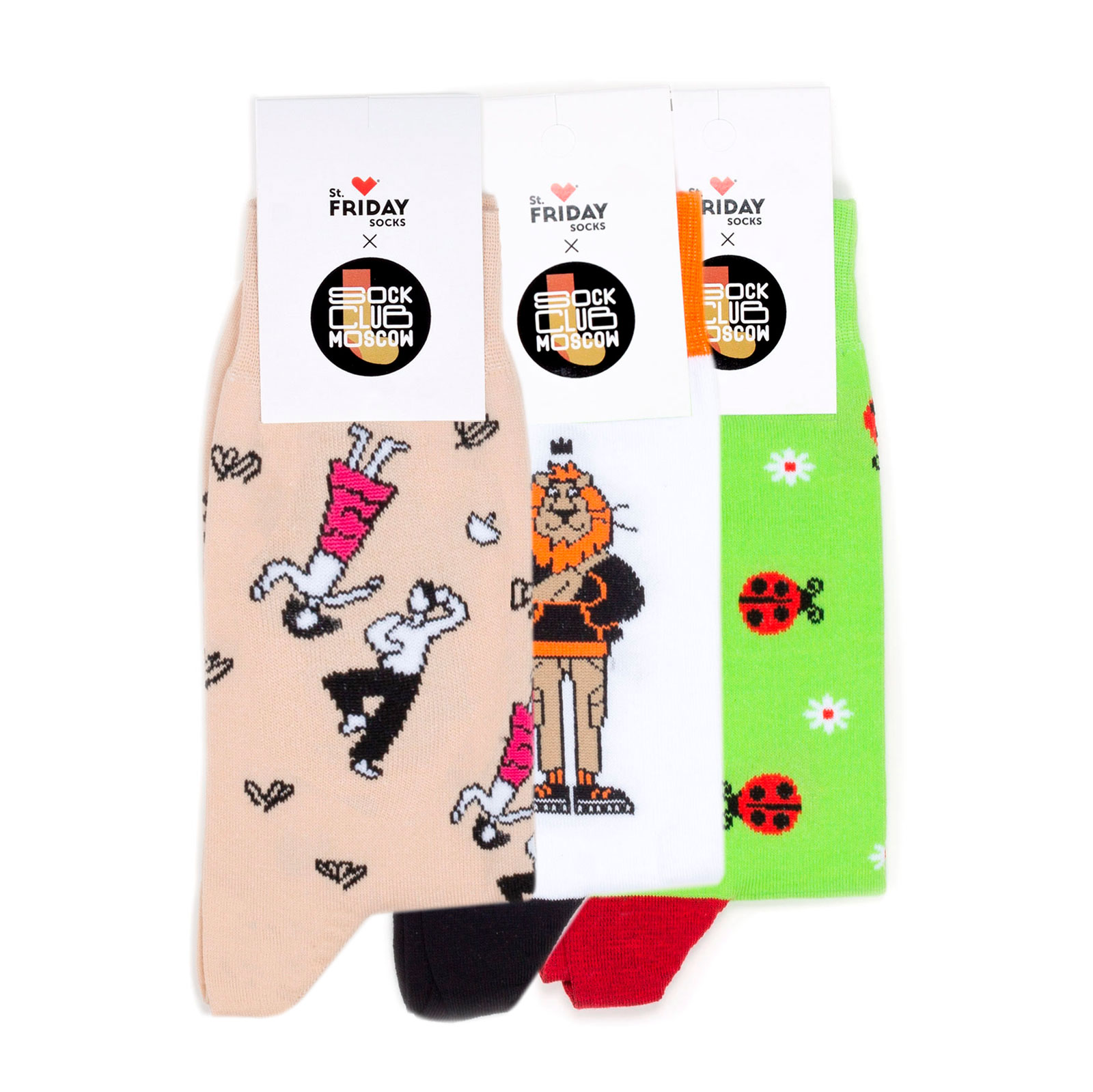 

Комплект носков унисекс St. Friday Socks Parki бежевый/белый/зеленый 34-37, Parki