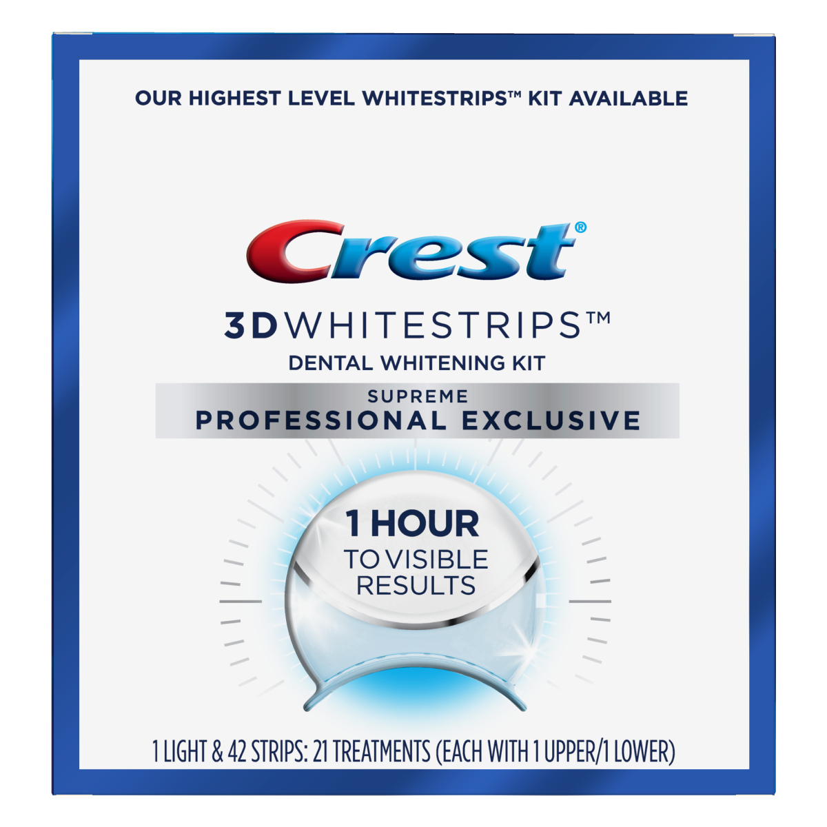 Отбеливающие полоски для зубов Crest 3D Whitestrips Supreme Professional, 21 пак х 2 шт