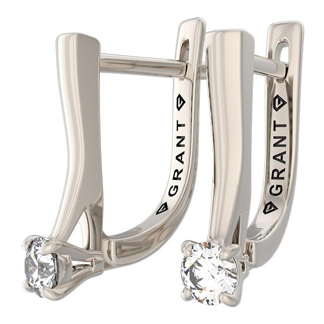 Серьги из белого золота с бриллиантом Grant 5601769-gr