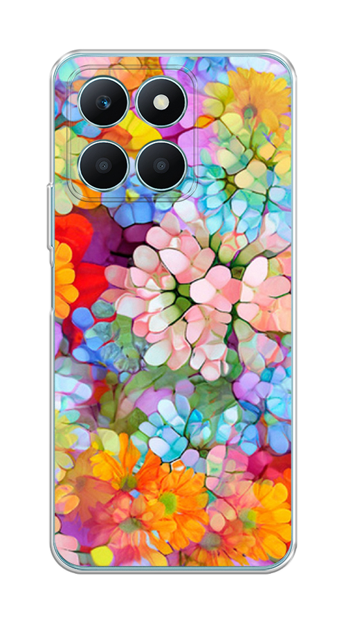 

Чехол на Honor X6A "Цветы витраж", Оранжевый;розовый;голубой, 6122050-1