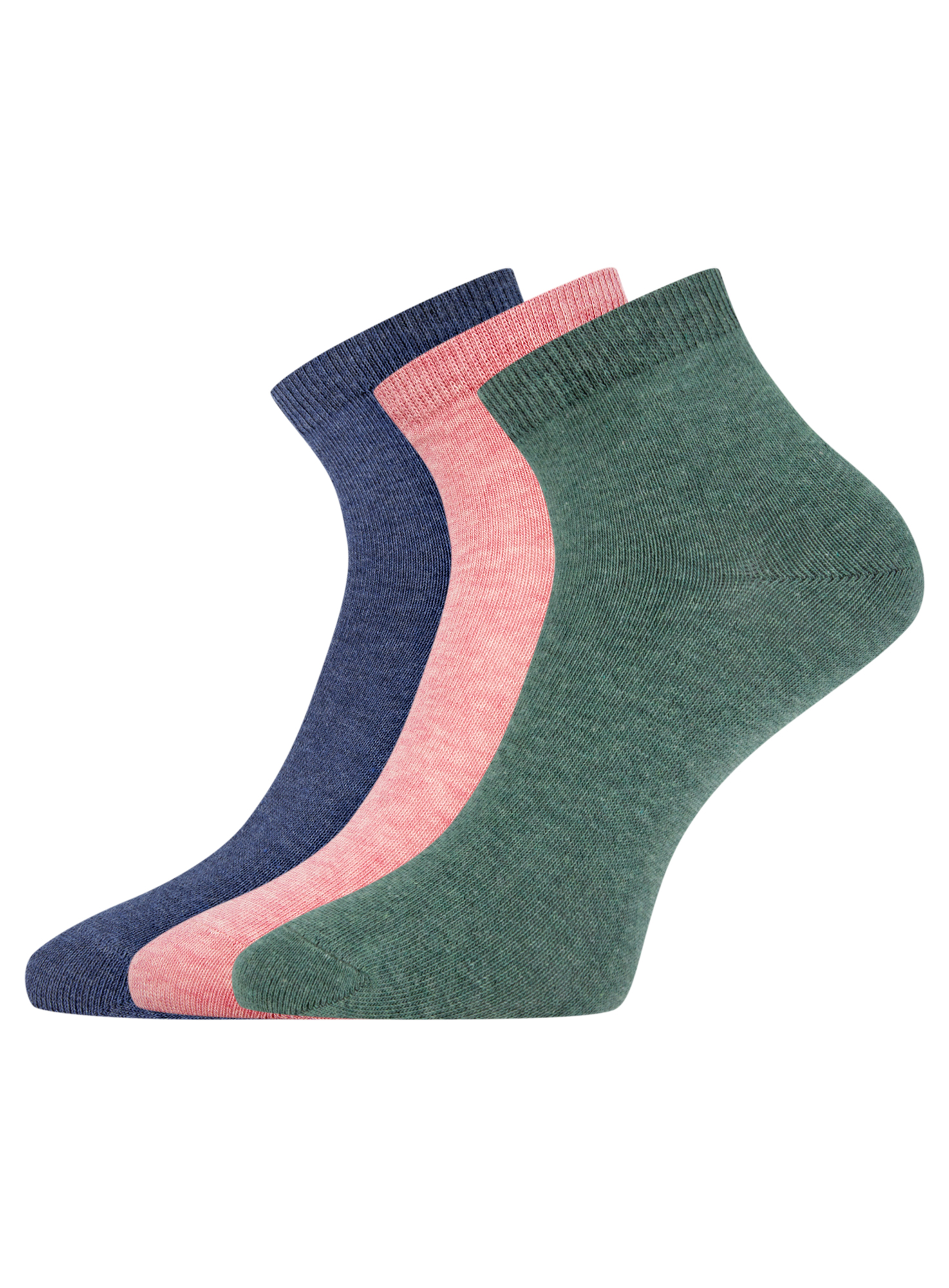 Комплект носков женских oodji 57102418T3 синих; розовых; зеленых 38-40 RU