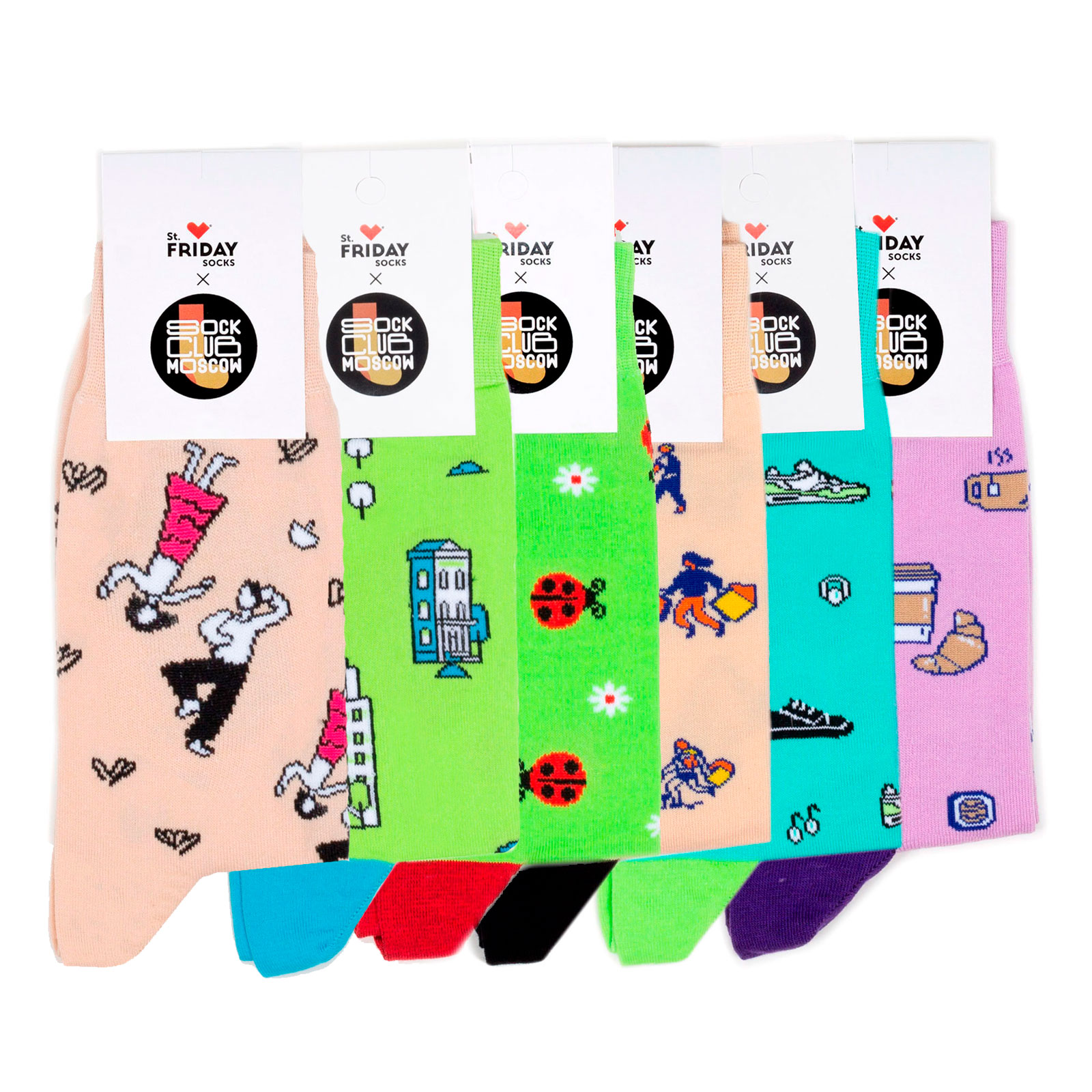 

Комплект носков унисекс St. Friday Socks Parki-pokupki бежевый/зеленый/фиолетовый, Parki-pokupki