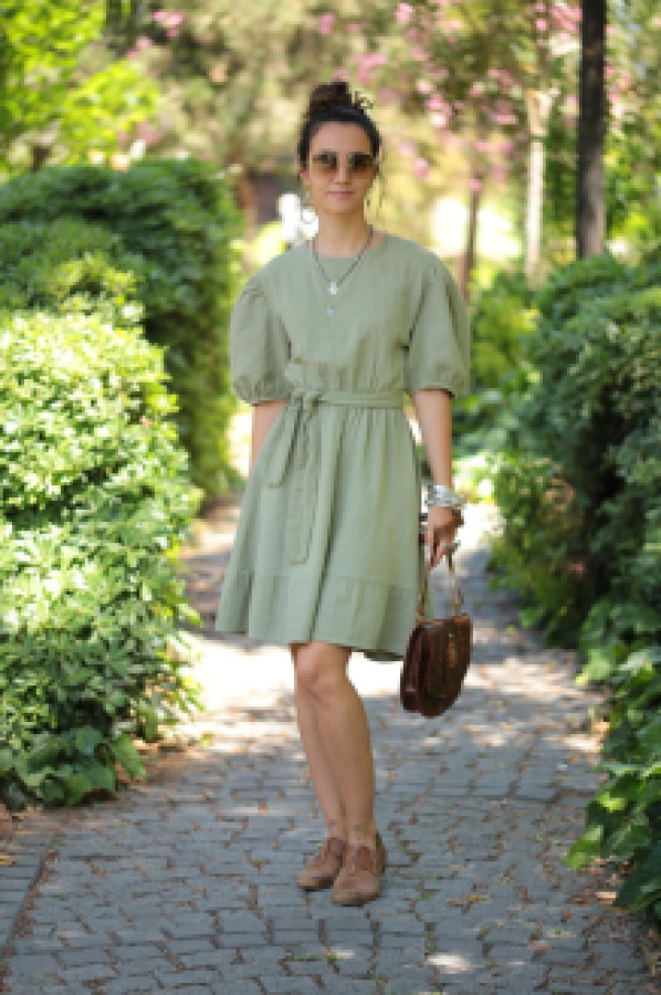 

Платье женское Saman Butik 20081 зеленое M (доставка из-за рубежа), Зеленый, 20081