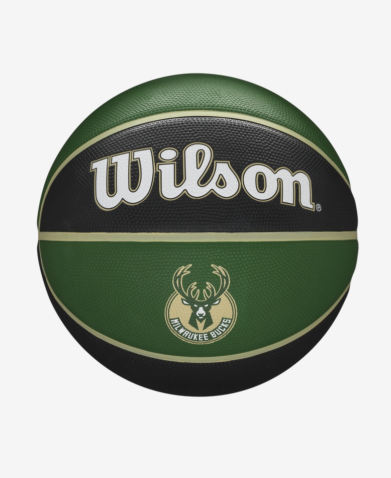Мяч баскетбольный Wilson NBA Team Tribute Milwaukee Bucks размер 7 черно-зеленый 4500₽