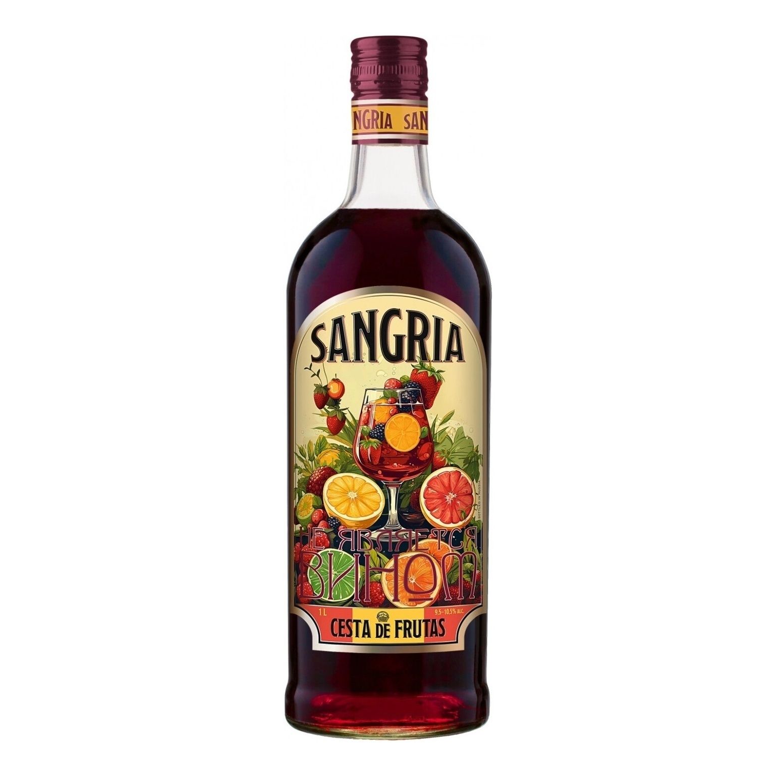 

Виноградосодержащий напиток напиток Sangria Cesta de Frutas красный сладкий 1 л