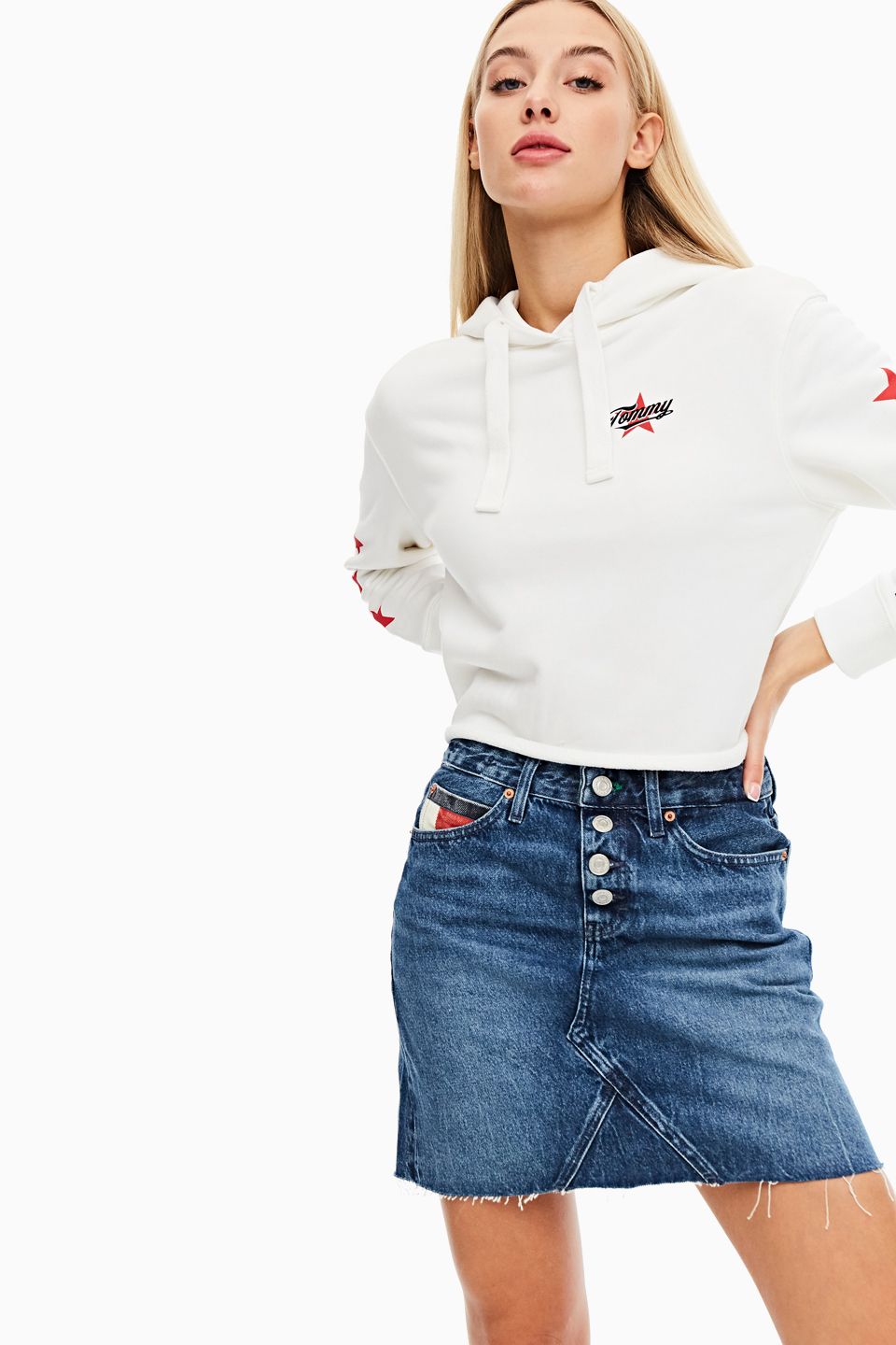 

Юбка женская Tommy Jeans DW0DW08415 синяя 29 US, Синий, DW0DW08415