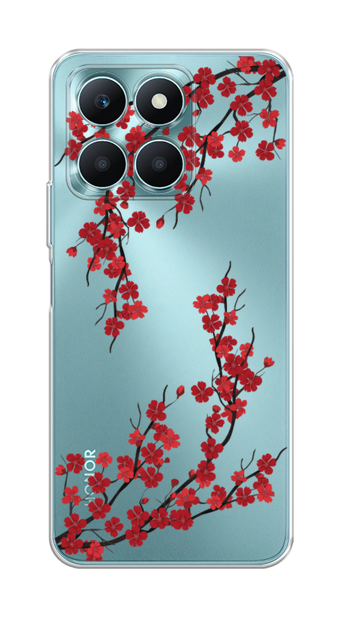 

Чехол на Honor X6A "Красная сакура", Красный;черный, 6122050-1