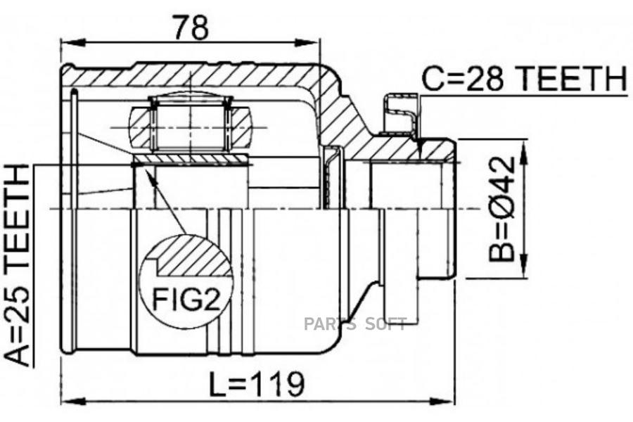 

Шрус Jikiu Jc13023 JIKIU арт. JC13023