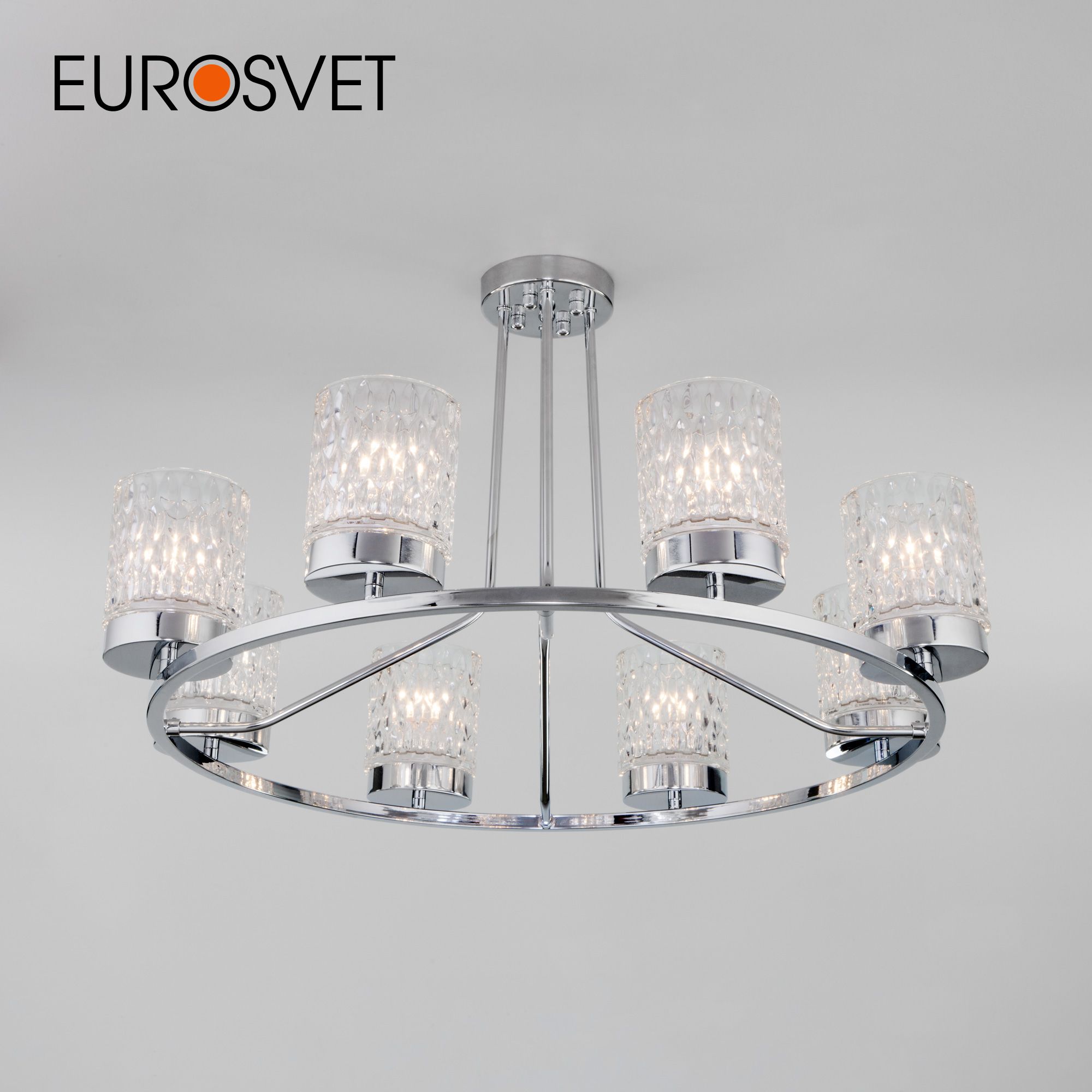 

Потолочная люстра на 8 стеклянных плафонов Eurosvet Calle 60127/8 Е27 хром, Calle