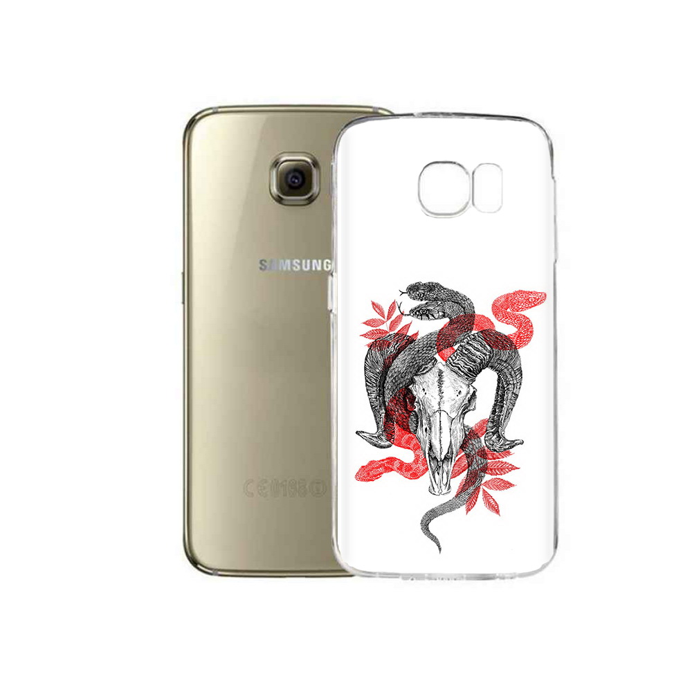 

Чехол MyPads Tocco для Samsung Galaxy C5 Pro змея в черепе рисунок (PT61139.577.365), Прозрачный, Tocco