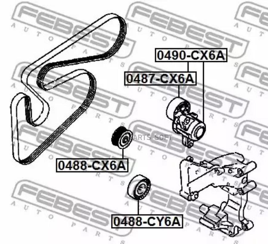 

FEBEST Ролик руч.ремня MITSUBISHI LANCER CY 2007- FEBEST 0488-CY6A