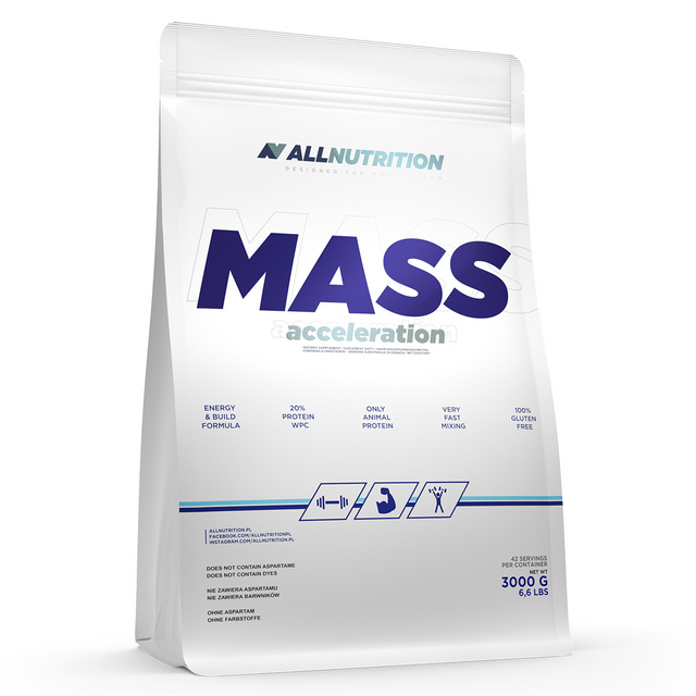 фото Allnutrition гейнер mass acceleration, 3000 г, вкус: ваниль