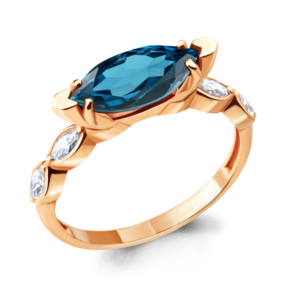 

Кольцо из серебра с топазом р.  Aquamarine 6900993_925_з, 6900993_925_з