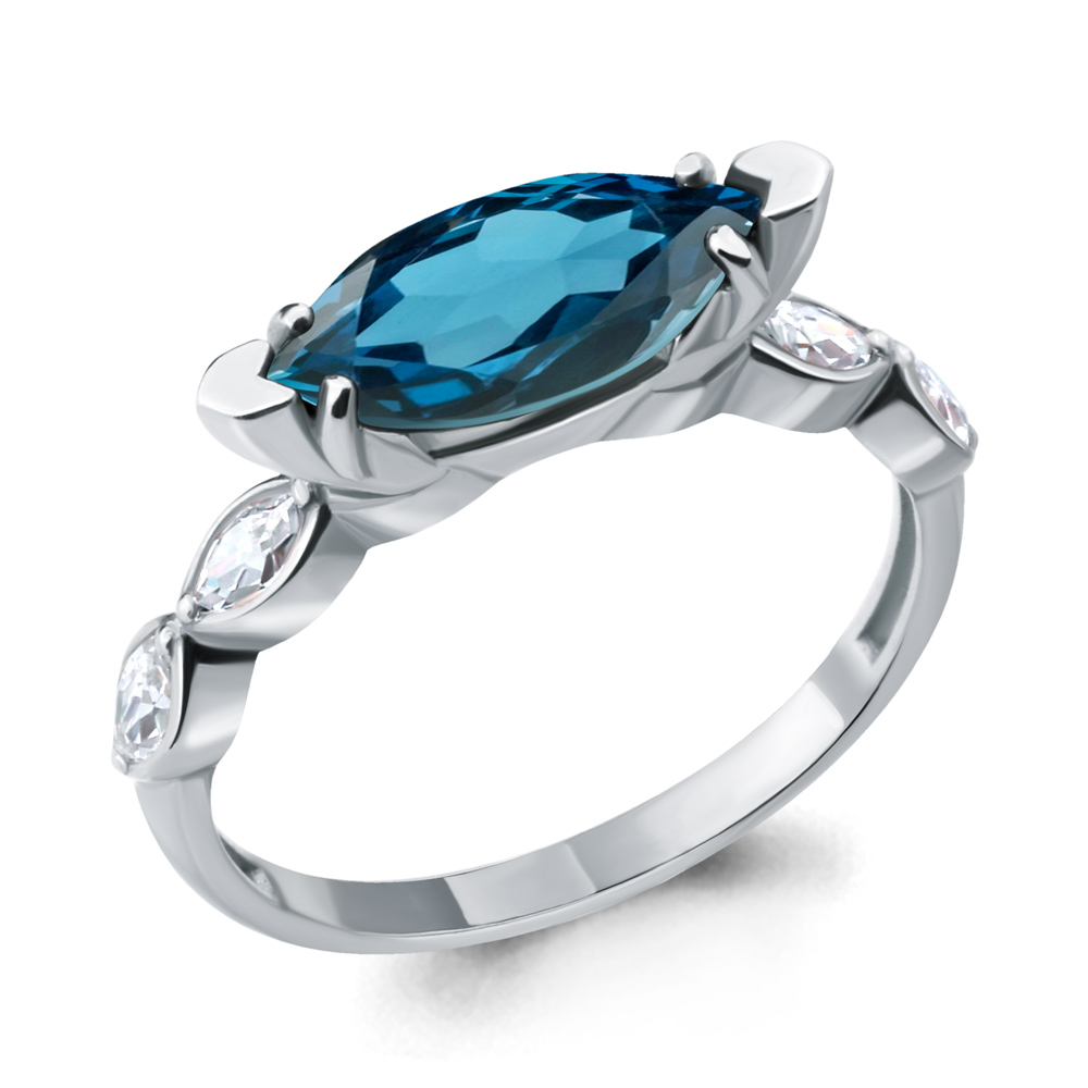 

Кольцо из серебра с топазом р. 18,5 Aquamarine 6900993_925_р, 6900993_925_р